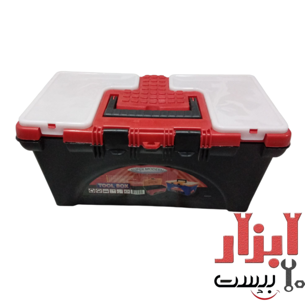 جعبه ابزار پلاستیکی 40 سانت 2 طبقه سوپر مدرن