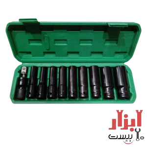 ست بکس بلند 10 پارچه فشار قوی 1/2 اینچ JNTRD